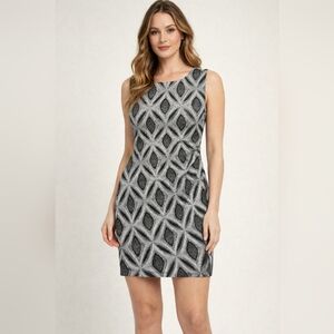 Chic Sleeveless Sparkle Geometric Mini Dress